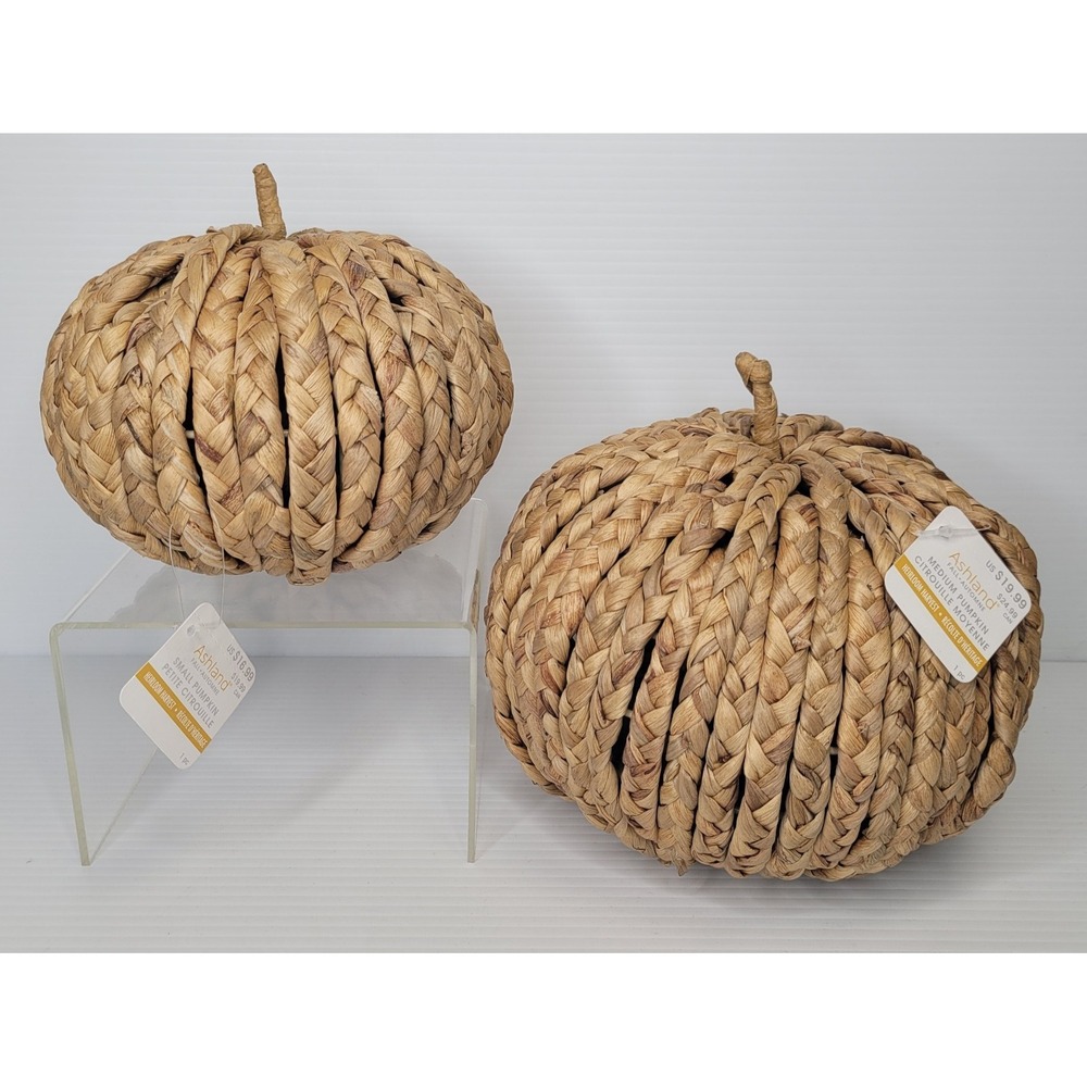 Ashland Heirloom Harvest Braided Jute Woven Pumpkin New w/ Tags Old Stock